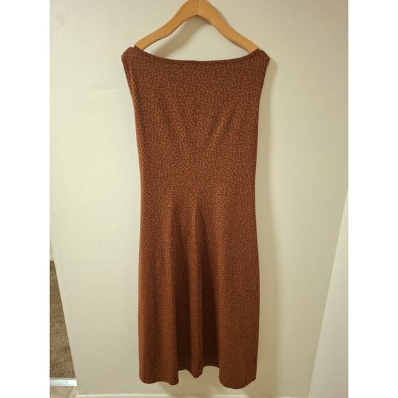 Patagonia Women's Brown Cheetah Print Sleeveless Wrap Dress Size XL - Picture 2 of 7